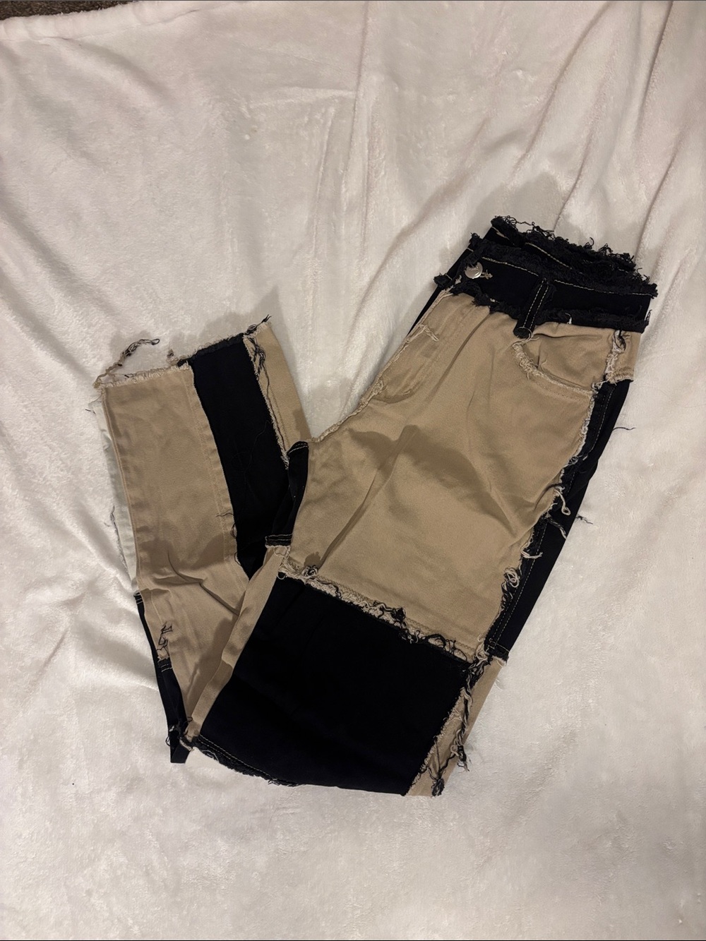 Patchwork pants / color block Jeans
